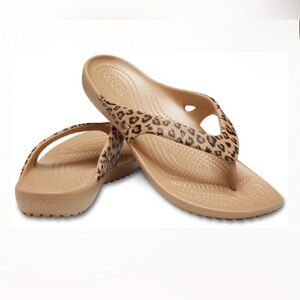 Crocs Women's Kadee II Leopard Flip- Size 8